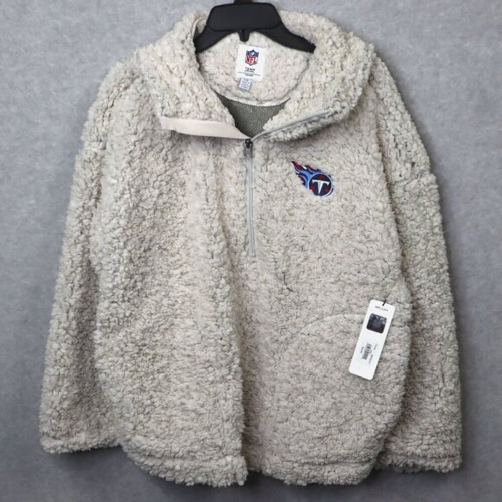 NFL Tennessee Titans Sherpa Jacket Womens Large Football‎ Quarter-Zip Pullover
